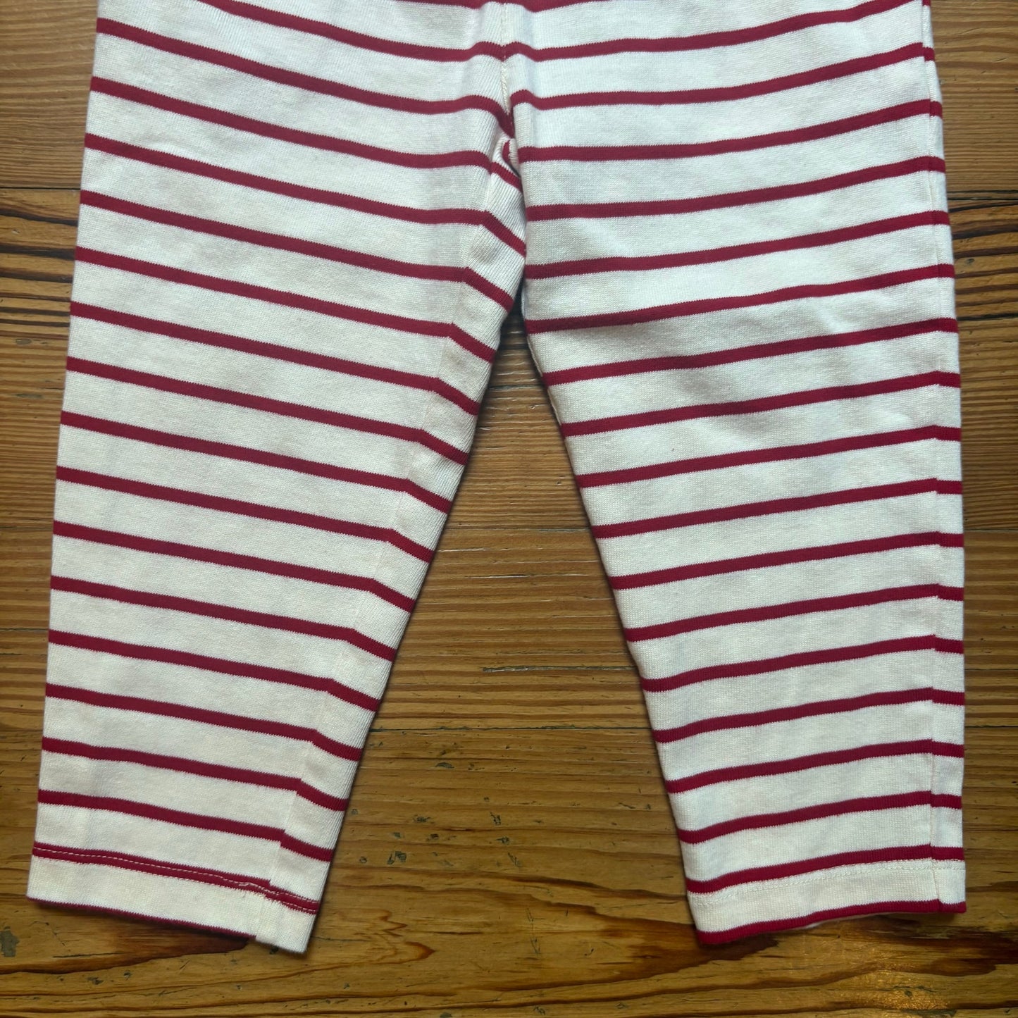 Minnow red white striped elastic waist cotton toddler sweatpants SIZE 3