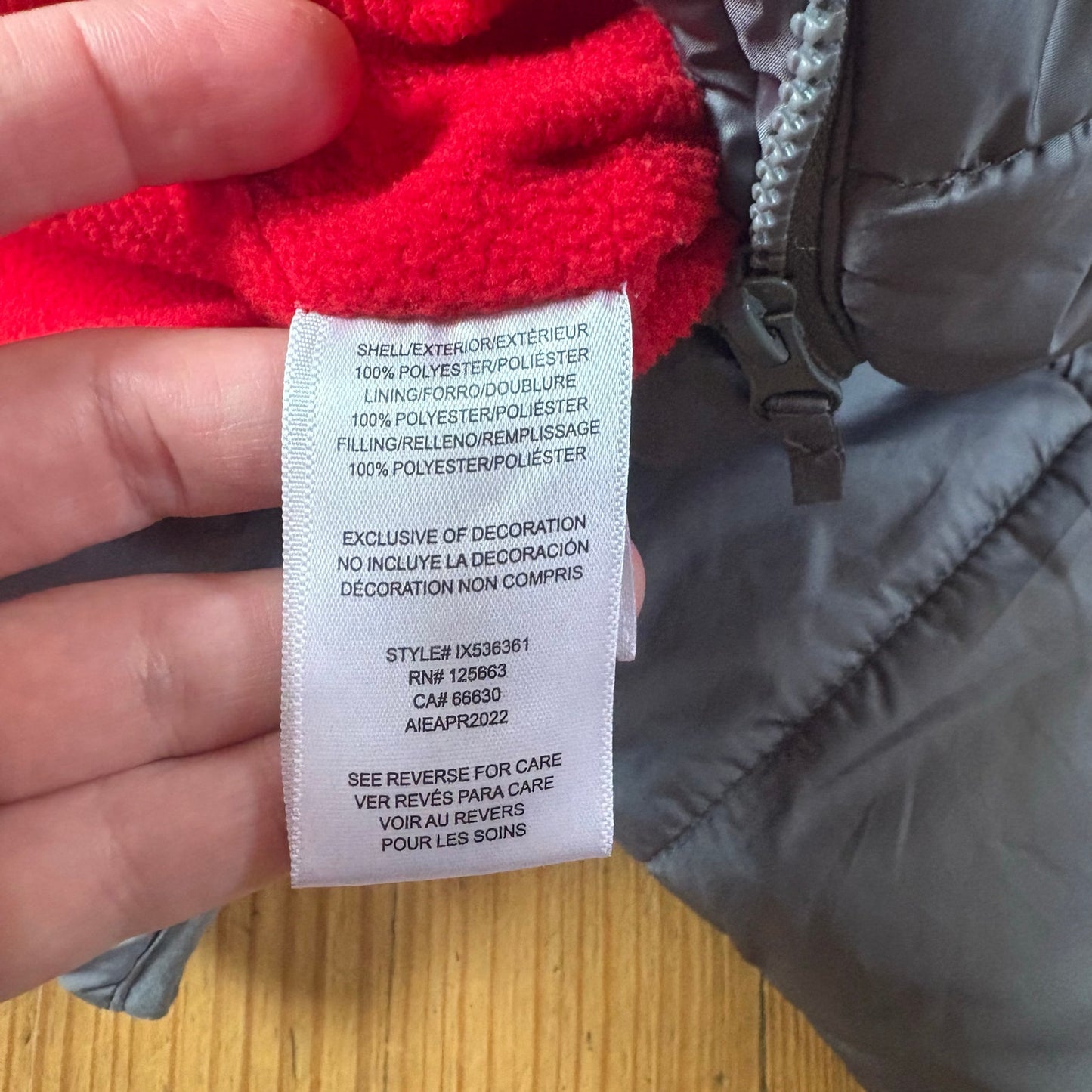 Xtreme gray red fleece lined full zip baby snow suit SIZE 12-18M