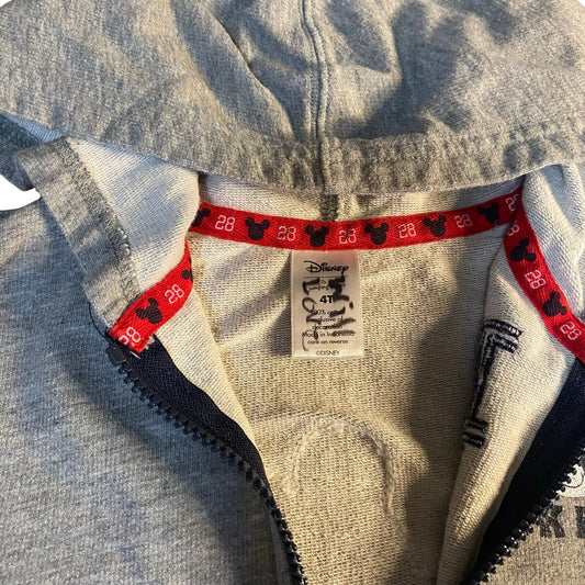 Disney Mickey Mouse light gray large graphic full zip hooded sweatshirt SIZE 4