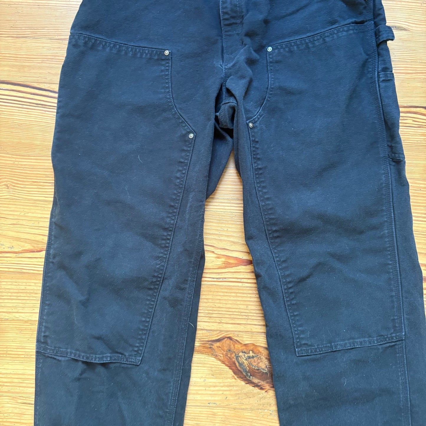 Carhartt black loose fit double knee canvas pants SIZE 38X32