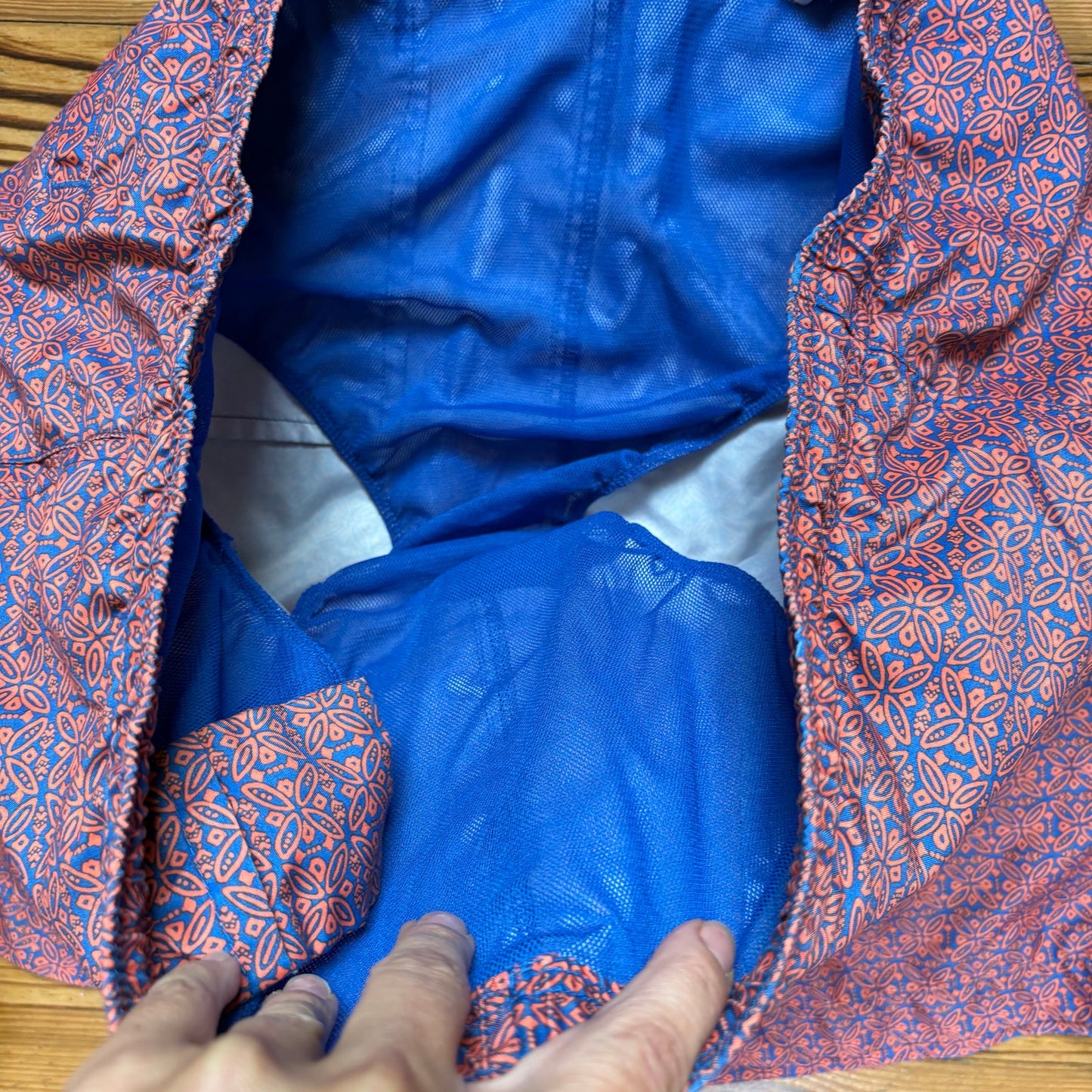 Chaps blue orange pattern drawstring swim shorts SIZE XL