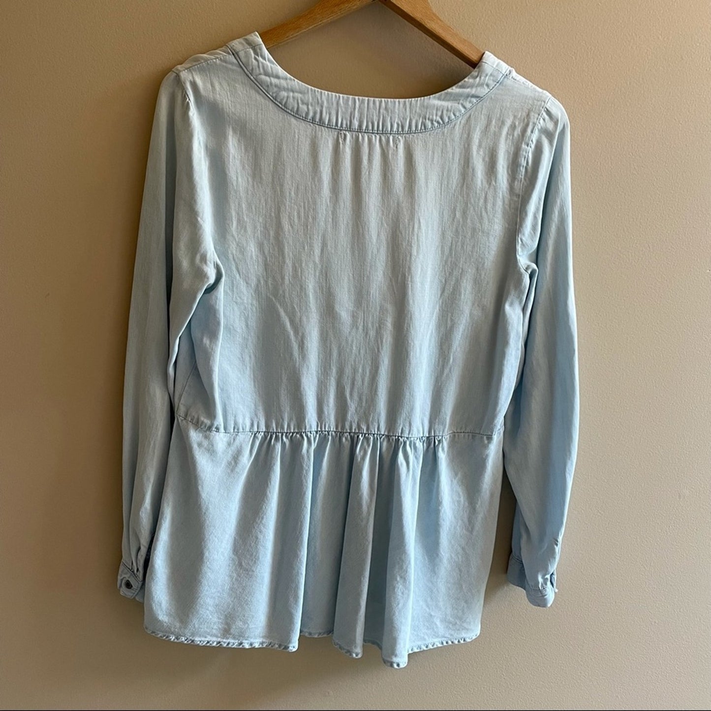 Saks Fifth Ave jean lace-up blouse SIZE SP