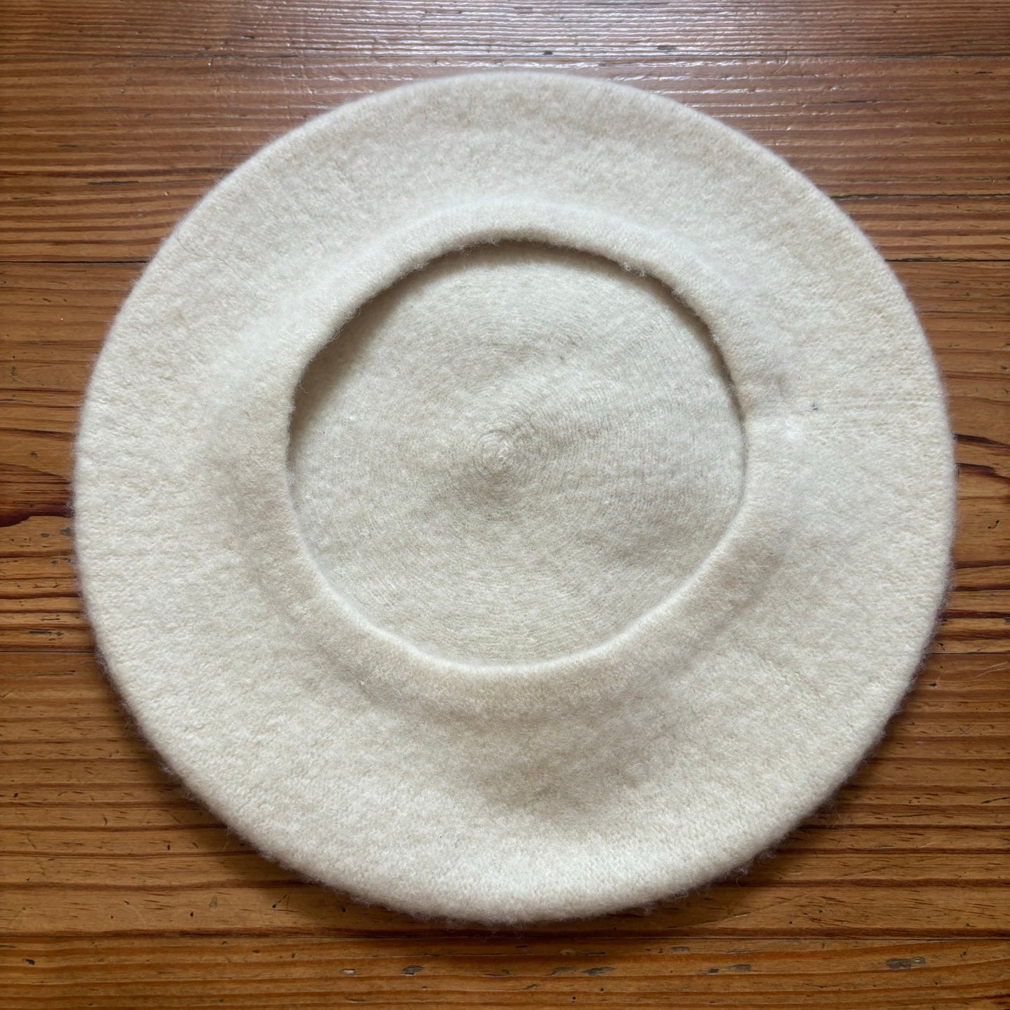 Ivory White French wool beret womens hat SIZE OS