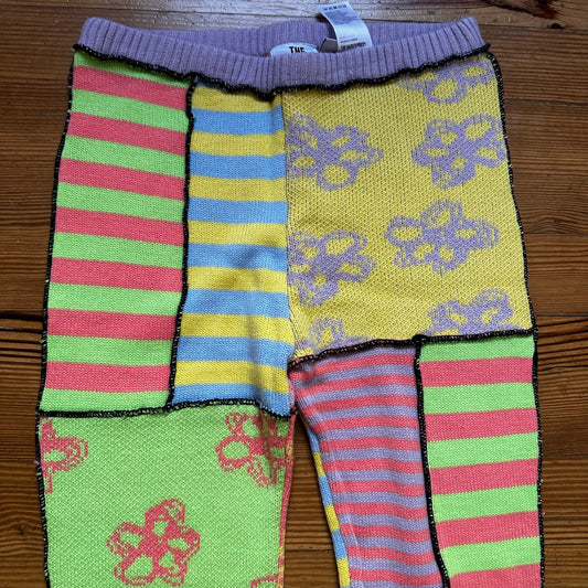 The Ragged Priest pastel colorful knit flair high rise pant SIZE M