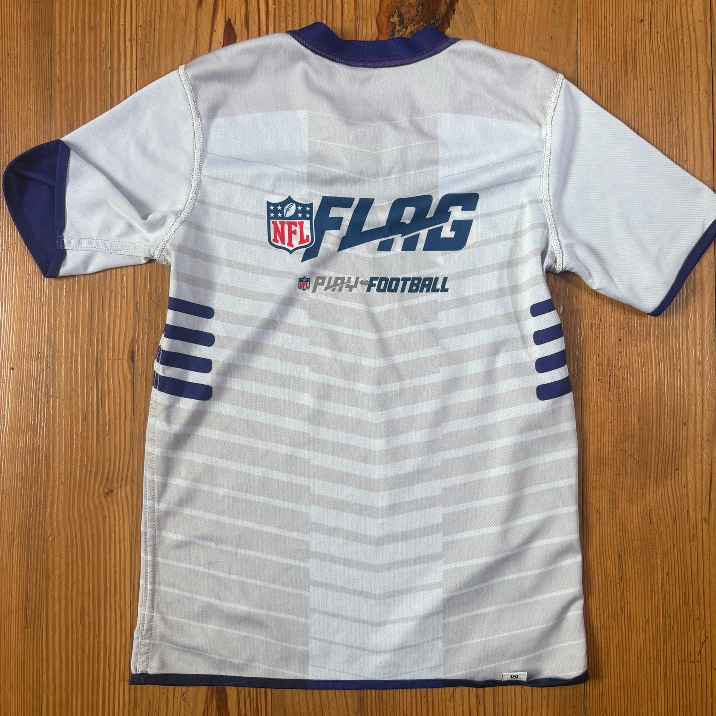 Baltimore Ravens white purple reversible flag football kids jersey SIZE M