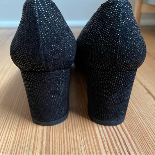 Stuart Weitzman black textured tortoise shell tip pump SIZE 7M