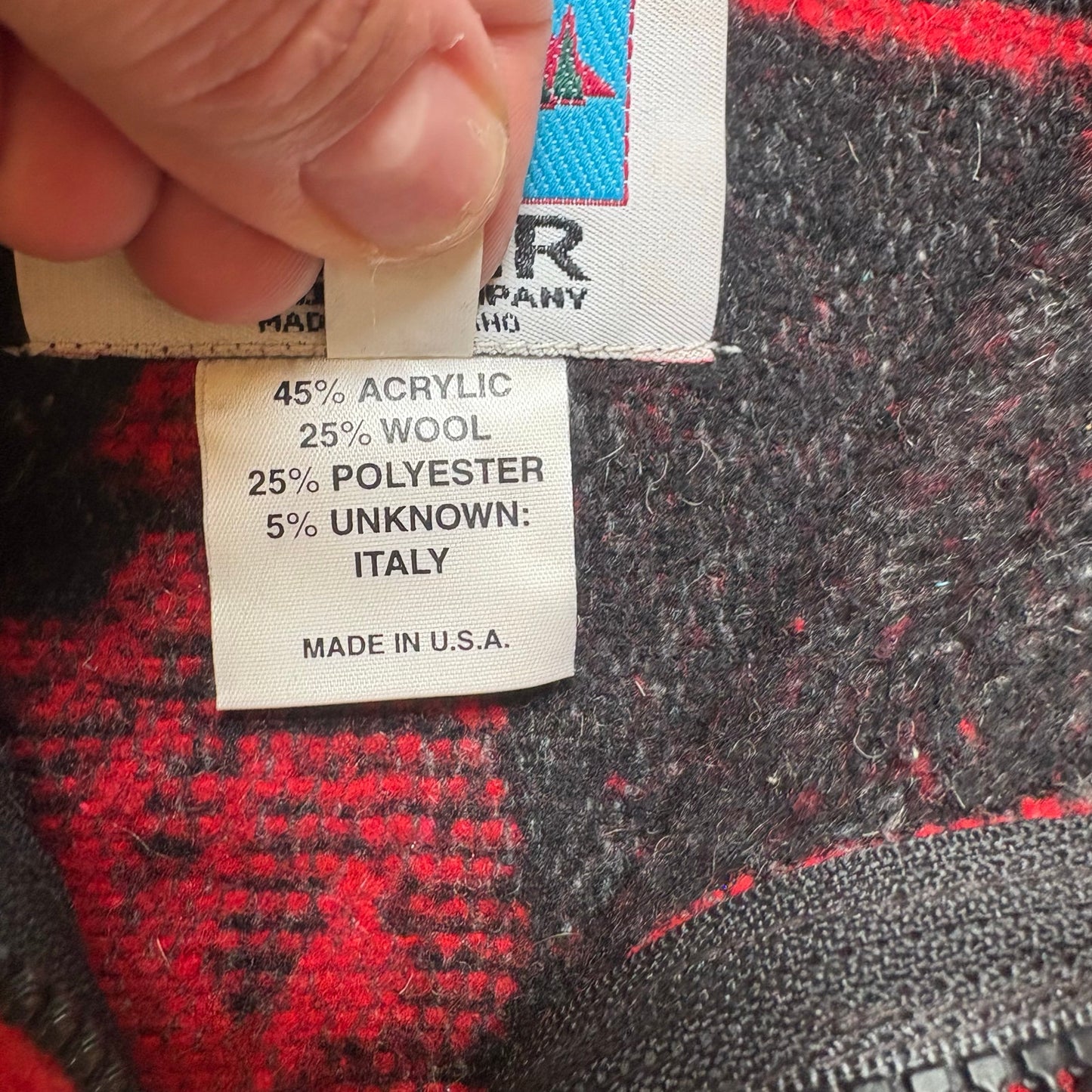 Wooded River 90s red wool cowboy horses full zip mens western west SIZE M