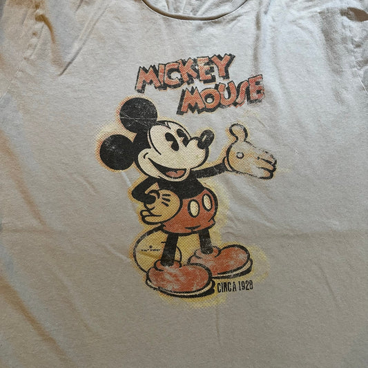 Disney Mickey Mouse gray vintage graphic short sleeve shirt SIZE XL