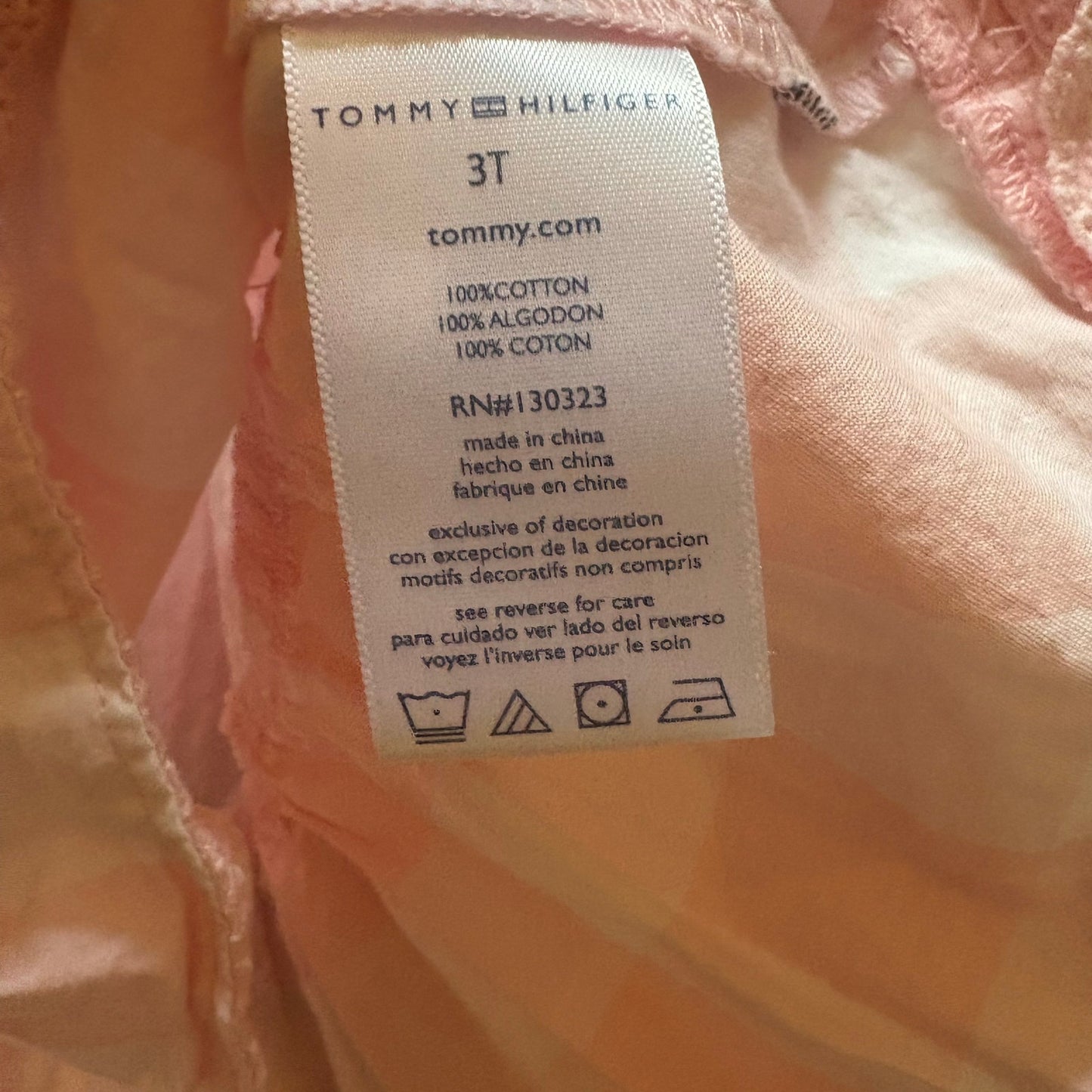 Tommy Hilfiger pink white checkered sleeveless eyelet toddler dress SIZE 3T