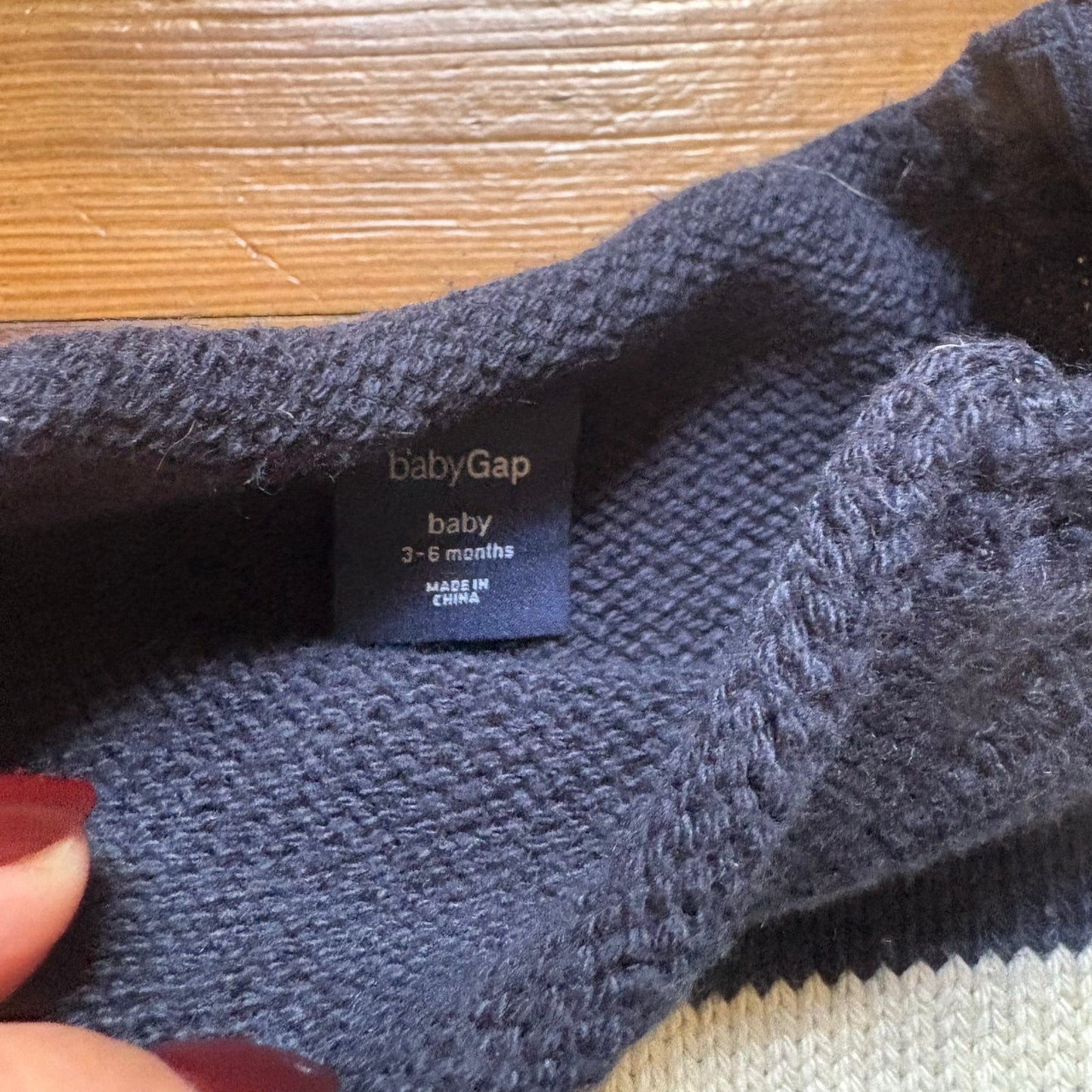 Gap blue white striped mock neck knit baby sweater SIZE 3-6M