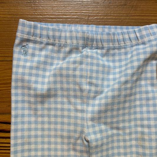 Ralph Lauren light blue white gingham checkered baby stretch pants SIZE 18M