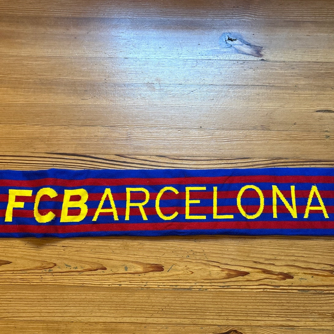 FCB Barcelona football soccer reversible knit scarf