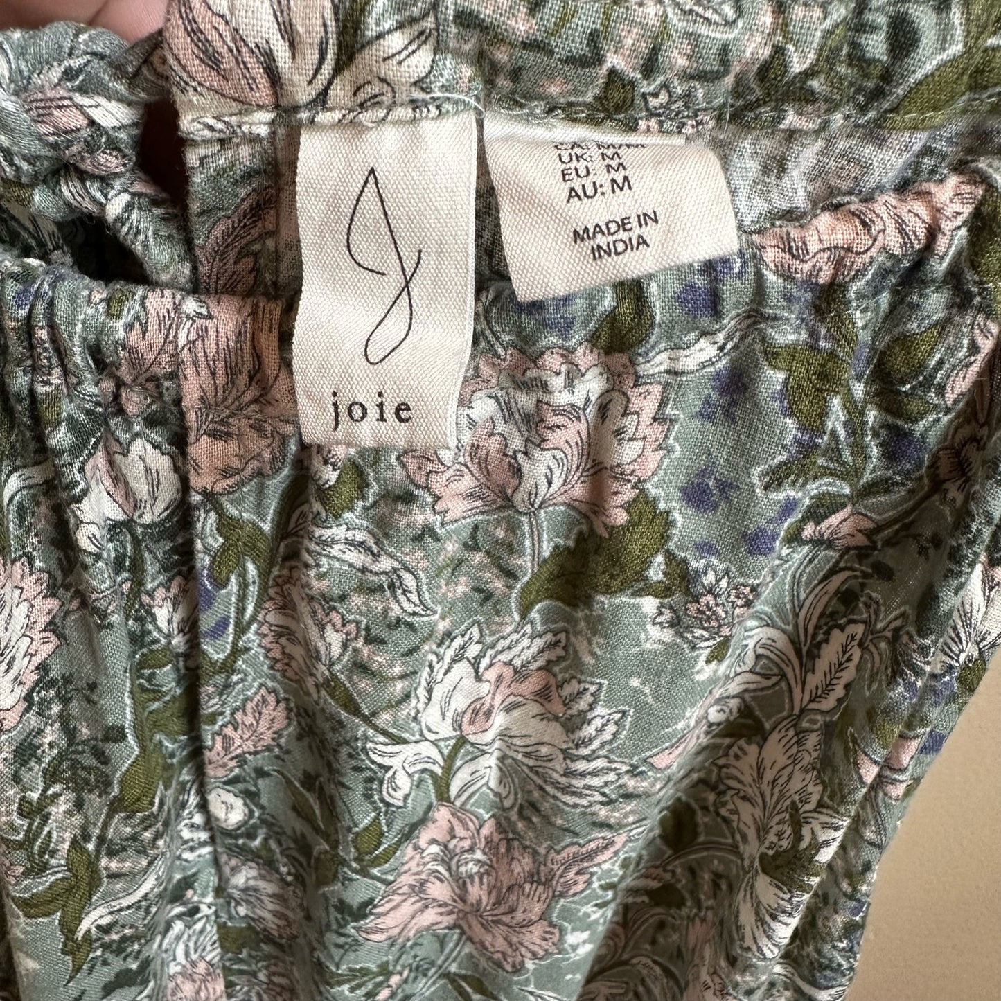 Joie green floral sleeveless halter keyhole maxi dress SIZE M
