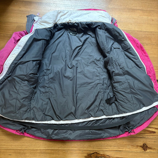 The North Face pink sweater lined full zip heavy winter coat SIZE L