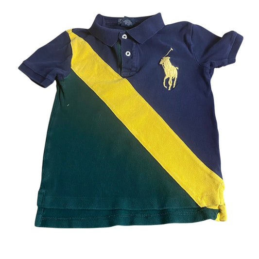 Polo Ralph Lauren blue green yellow large pony short sleeve polo shirt SIZE 5