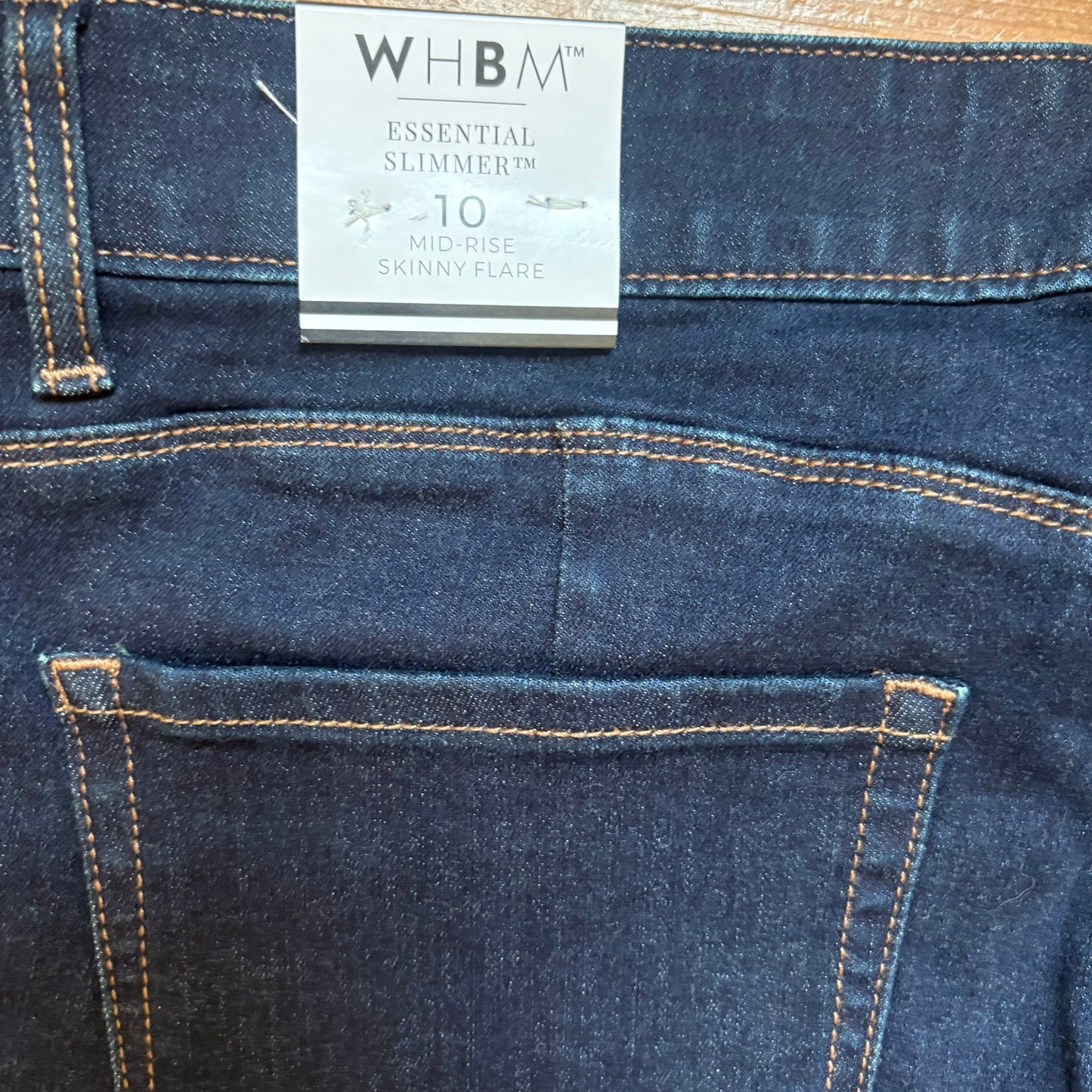 NWT White House Black Market dark wash mid rise skinny flare SIZE 10S