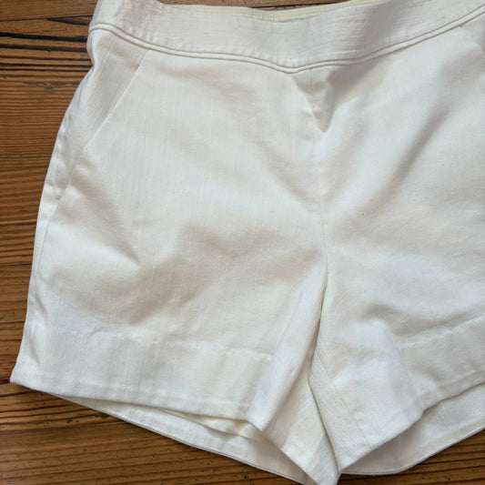 Hunter Bell ivory lined high rise linen zipper side shorts SIZE 2