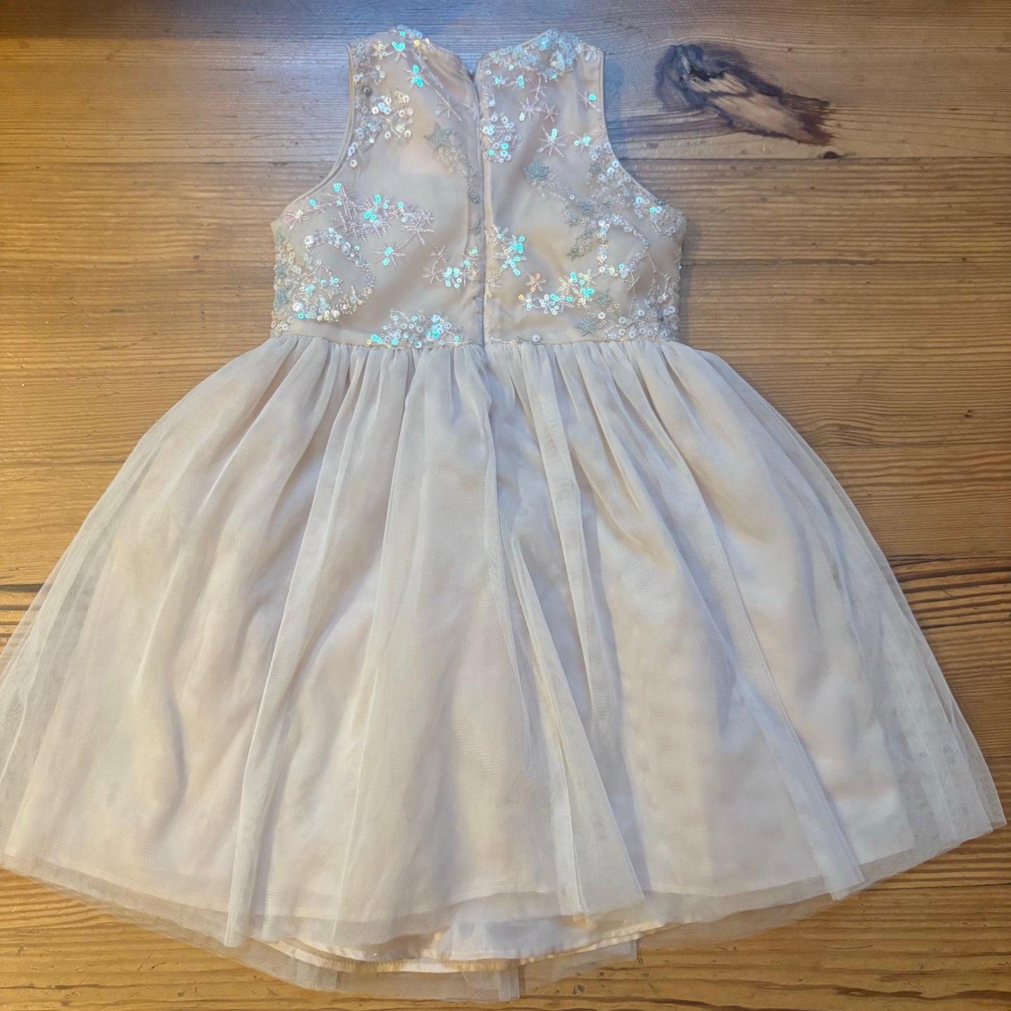 JB Kids light pink sequin tulle bottom sleeveless toddler formal dress SIZE 5