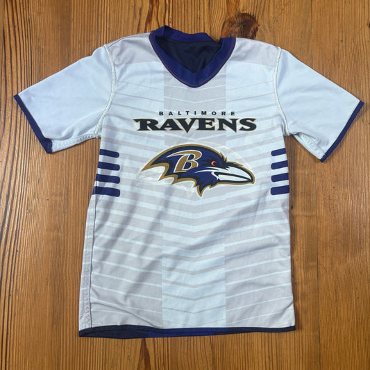 Baltimore Ravens white purple reversible flag football kids jersey SIZE M