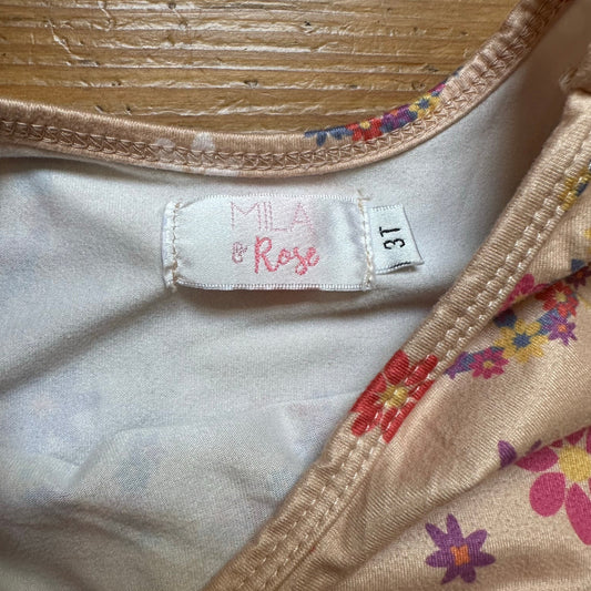 Mila & Rose beige floral peace long sleeve dress SIZE 3T