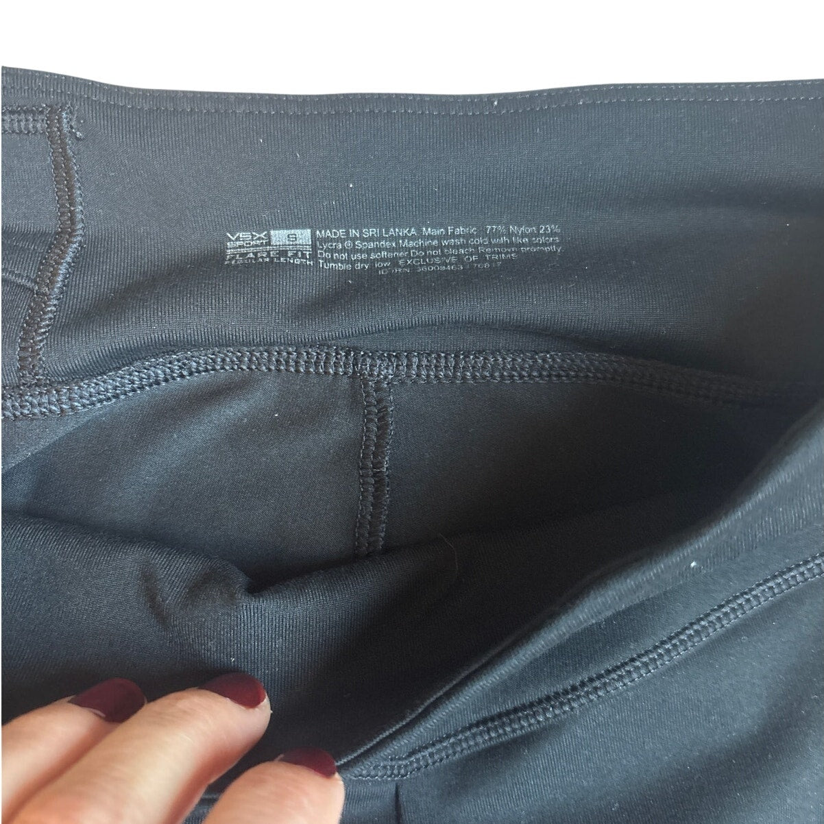 Victoria's Secret black flare leg pull on mid rise leggings SIZE S