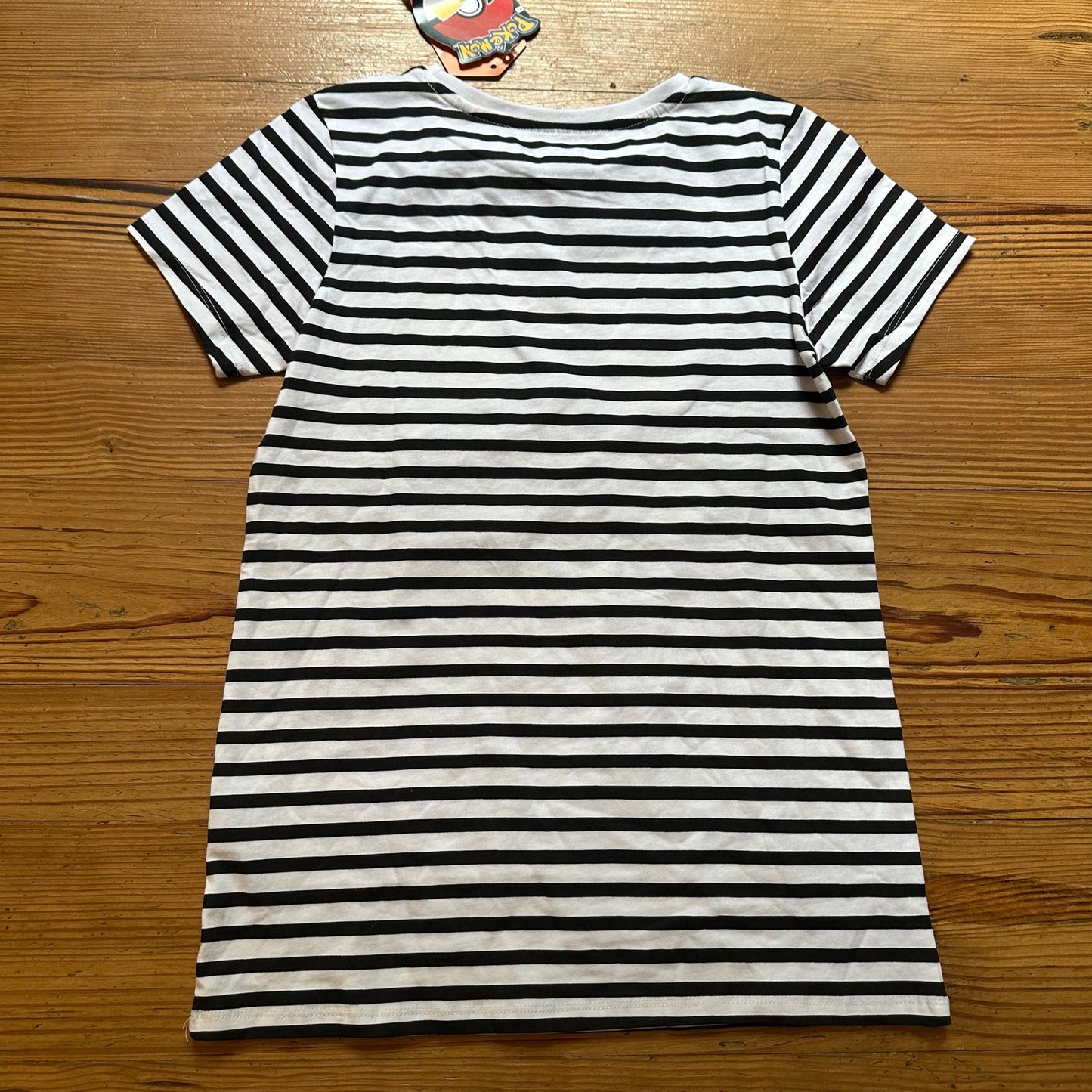 NWT black white striped Pokemon character graphic short sleeve shirt SIZE 14