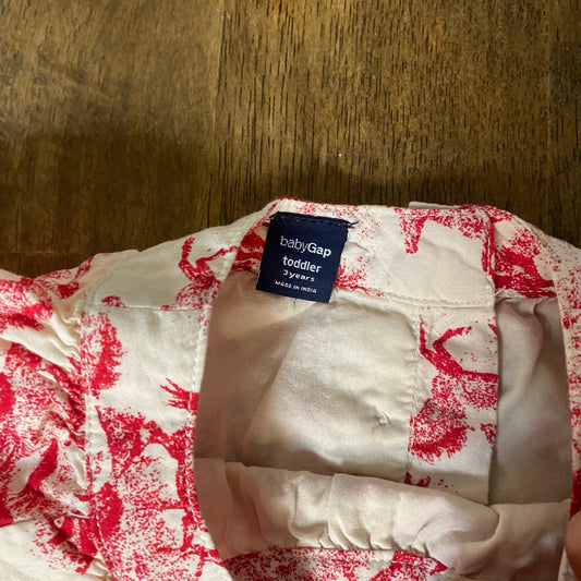 Gap red white horse print long sleeve toddler shirt dress SIZE 3