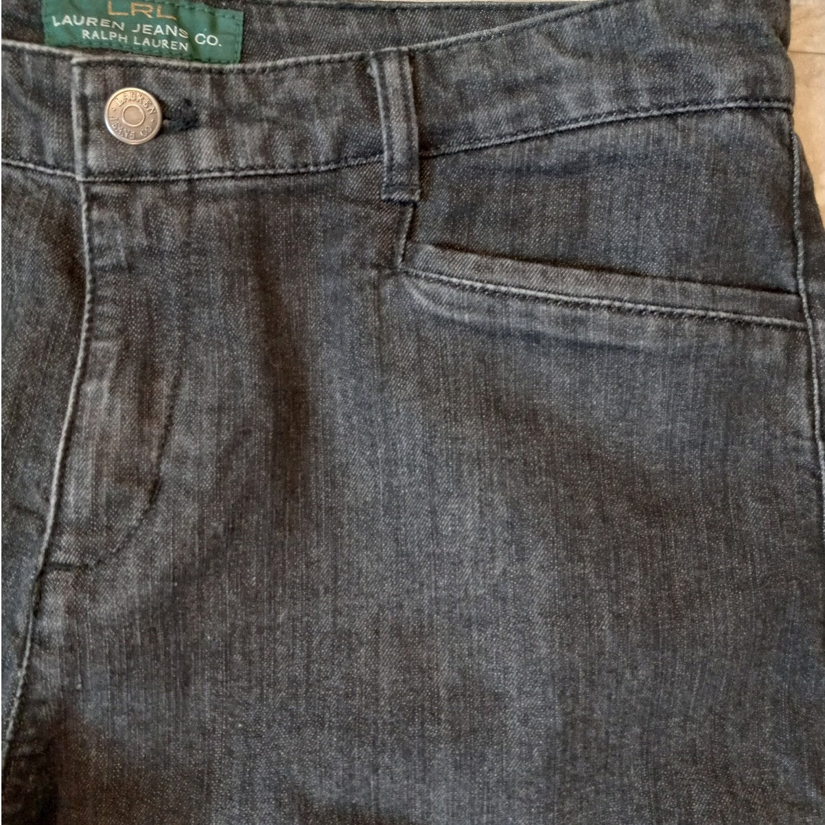 Ralph Lauren black denim mid rise straight leg jeans SIZE 8