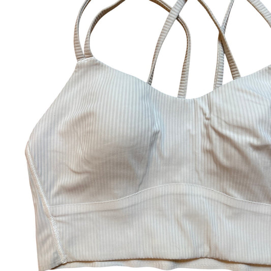 Lululemon white ribbed seamless strappy sports bra SIZE 4
