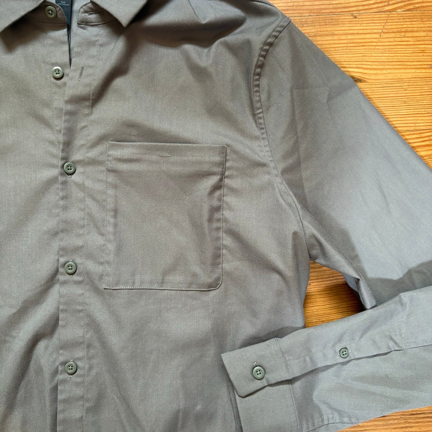 Lululemon Athletica Commission gray long sleeve button up mens shirt SIZE L
