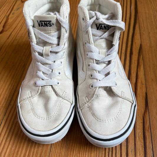 VANS white butterfly embroidered high top lace sneakers SIZE 13
