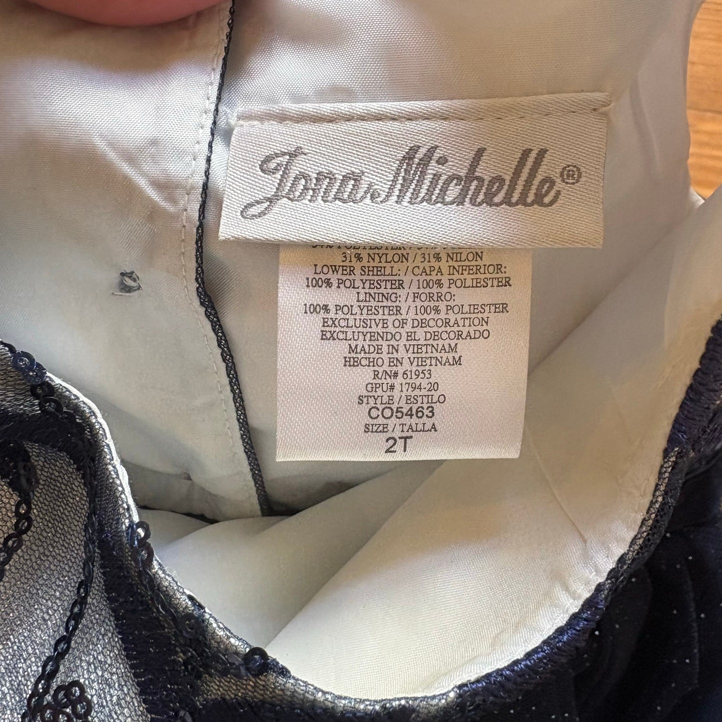 Jona Michelle navy blue silver glitter tutu toddler formal dress SIZE 2T