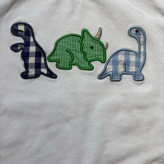 Stitchy Fish white checkered embroidered cotton short sleeve shirt SIZE 12M