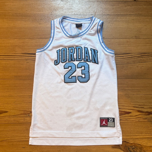 Jordan 12 Michael Jordan white light blue sleeveless youth jersey SIZE M