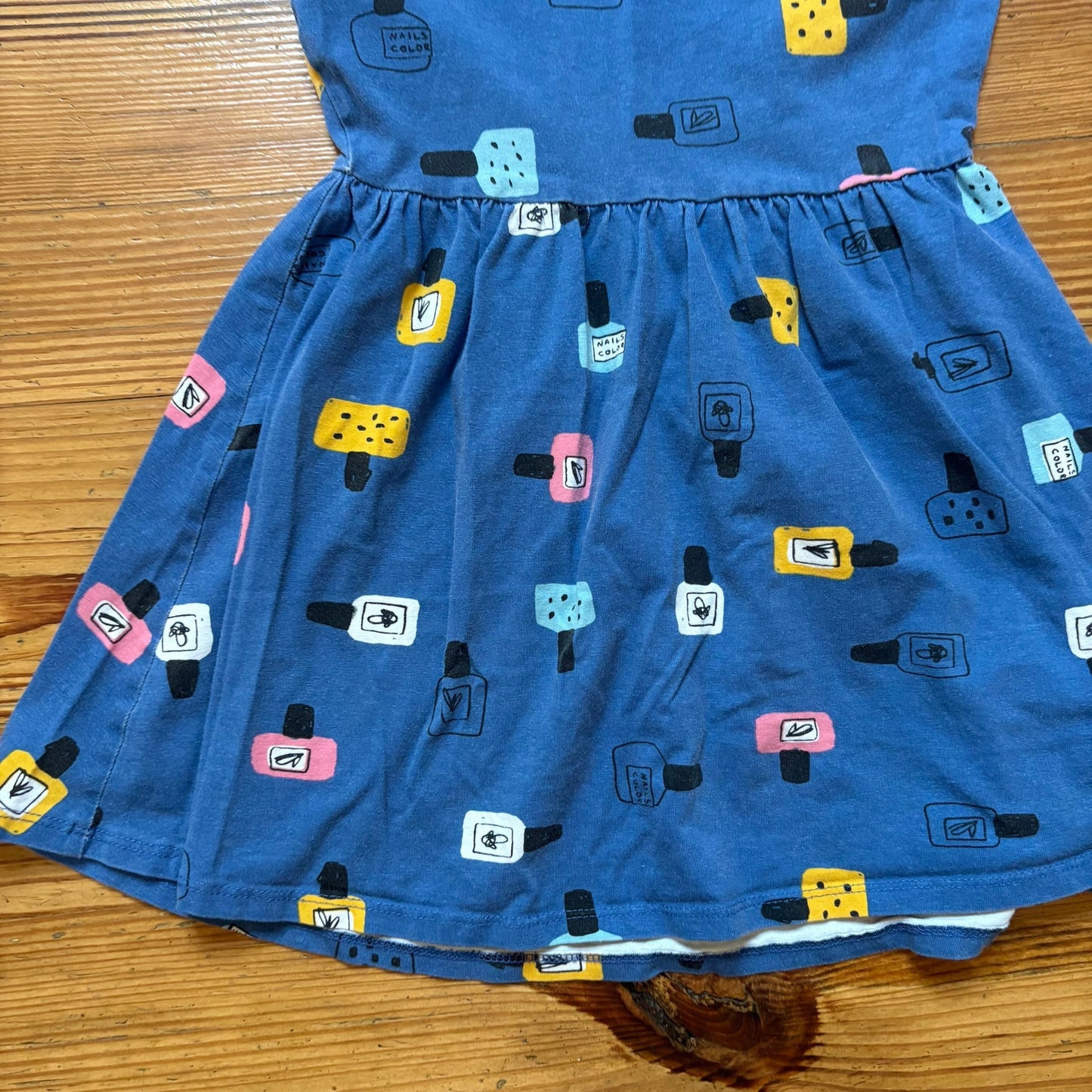 Sela blue nail polish makeup short sleeve girls dress SIZE 6