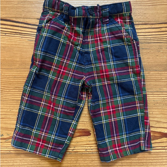 U.S. Polo Assn. red blue plaid holiday adjustable waist baby pants SIZE 12M