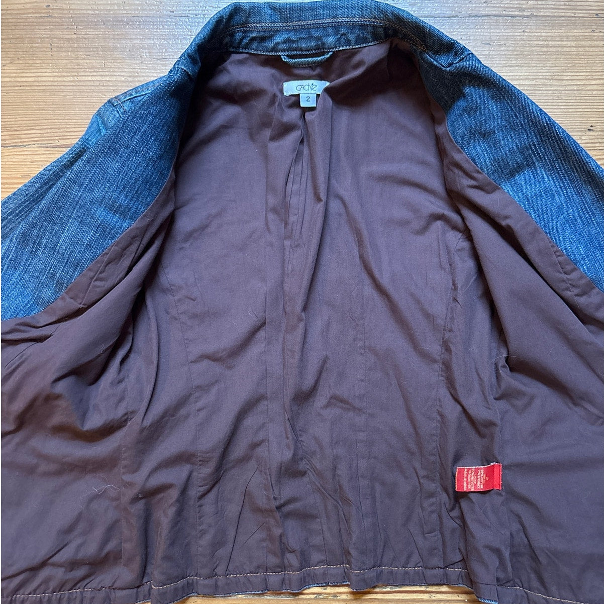 Y2k Cache dark wash belted jeweled button denim blazer jacket SIZE 2