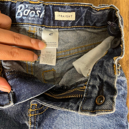 OshKosh B'gosh dark wash straight leg adjustable waist toddler jeans SIZE 4T