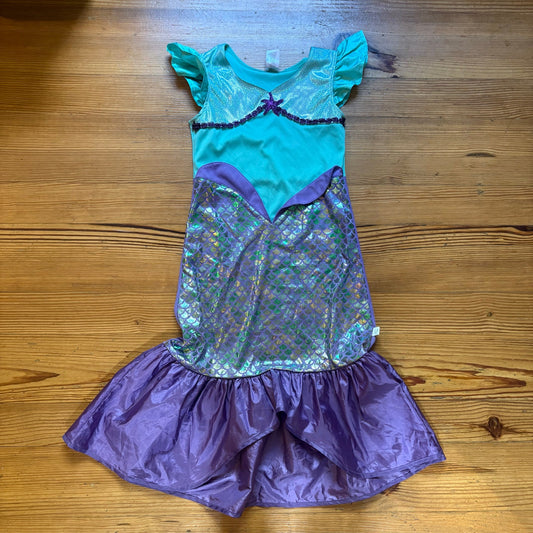 Disney Little Mermaid green purple holographic princess dress SIZE 5-7