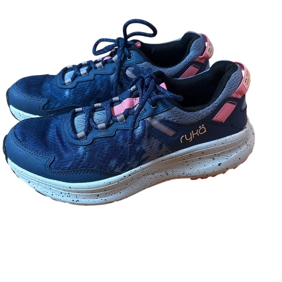 Ryka Taiga Trail blue pink accent womens hiking sneakers SIZE 8.5