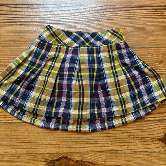 Garanimals yellow navy plaid school girl shorts lined toddler skirt SIZE 3T