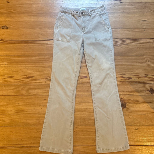 Pistola high waisted khaki flare leg cargo pants SIZE 28