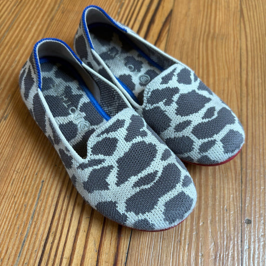ROTHY'S gray white animal print slip on toddler flats SIZE 12