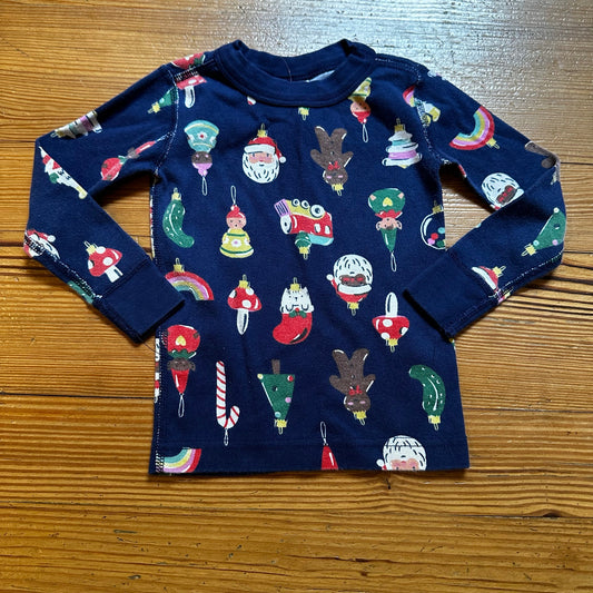 Hanna Andersson navy blue Christmas ornament Santa pajama set SIZE 3T