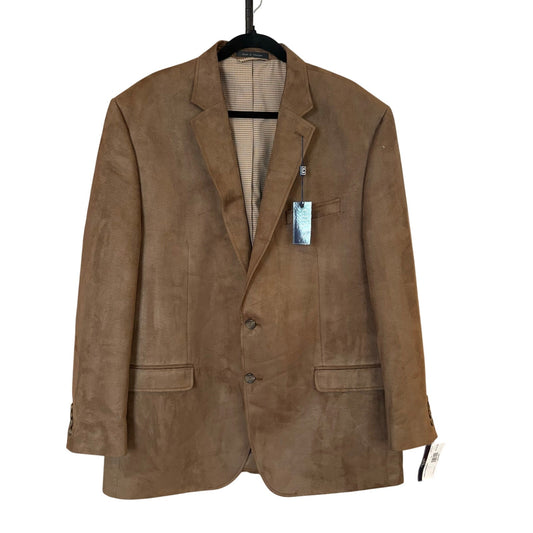 NWT Chaps brown faux suede mens suit sport jacket SIZE 48L