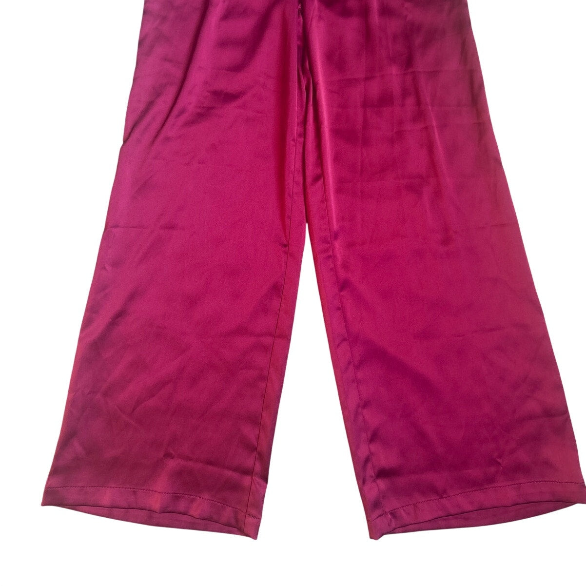 Lulus dark red satin wide leg pull on elastic waist pants SIZE XS