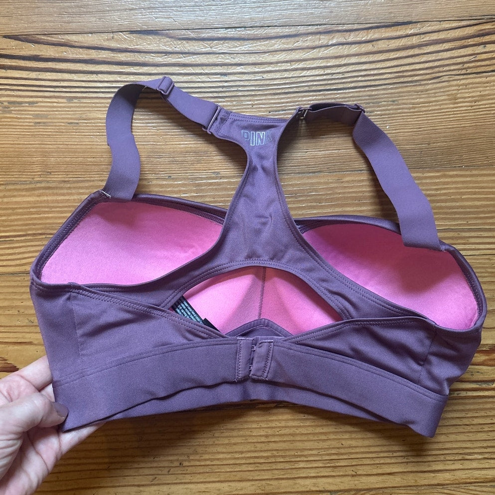 Pink Active purple ultimate push up adjustable padded sports bra SIZE S DD