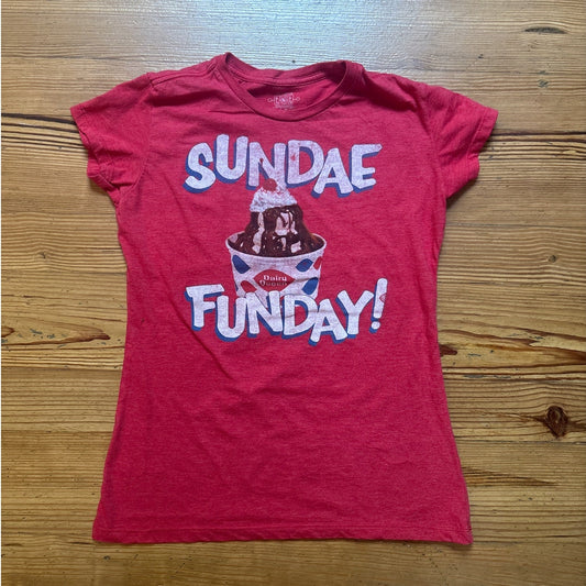 TNT Dairy Queen Sundae Funday ice cream red short sleeve shirt SIZE L