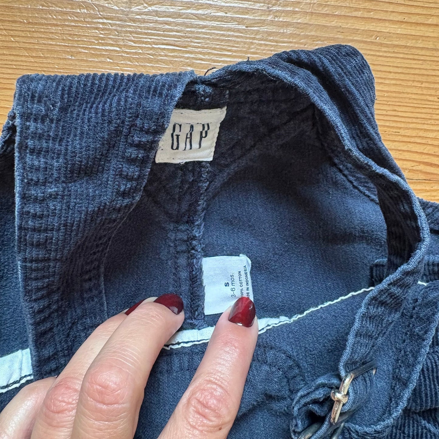 Gap dark blue corduroy adjustable toddler overall pants SIZE 3-6M