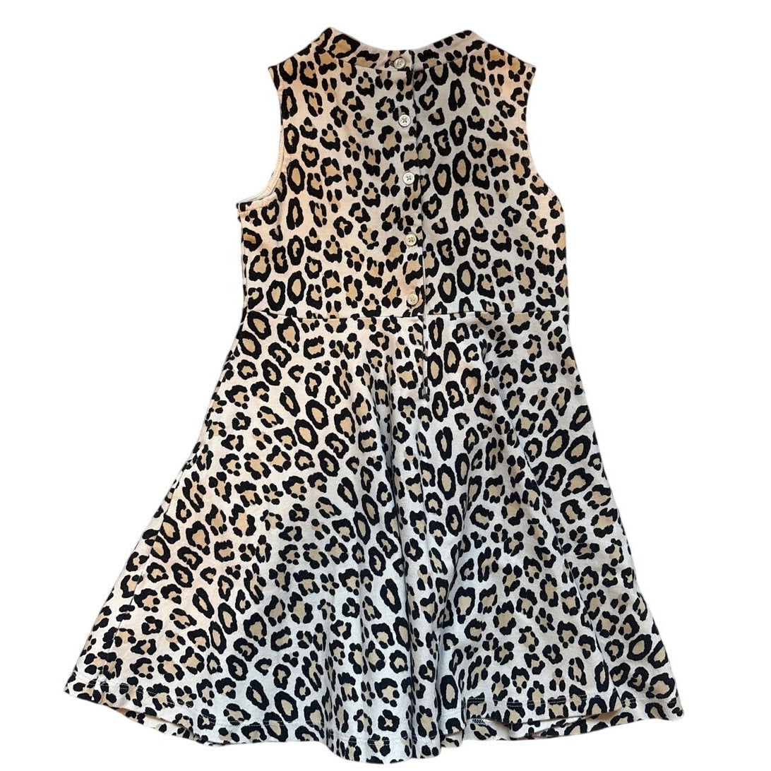 Janie and Jack brown leopard print sleeveless skater fit flare dress SIZE 6